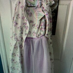 Floral Kids Coat - Purple and White
